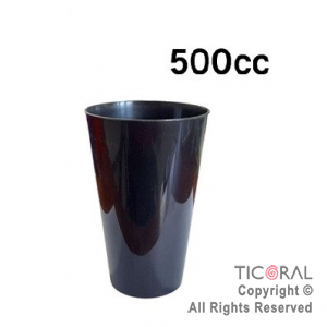 VASO CONICO PP KV NEGRO 500 CC X 10 UNIDADES